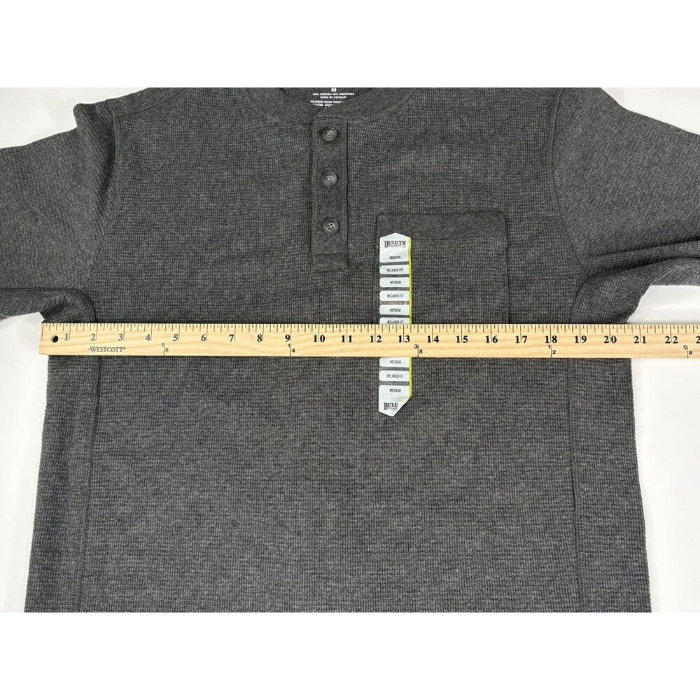 NWT Duluth Trading Co. Burly Thermal Relaxed Fit Henley Men’s M Charcoal Grey - Picture 13 of 15